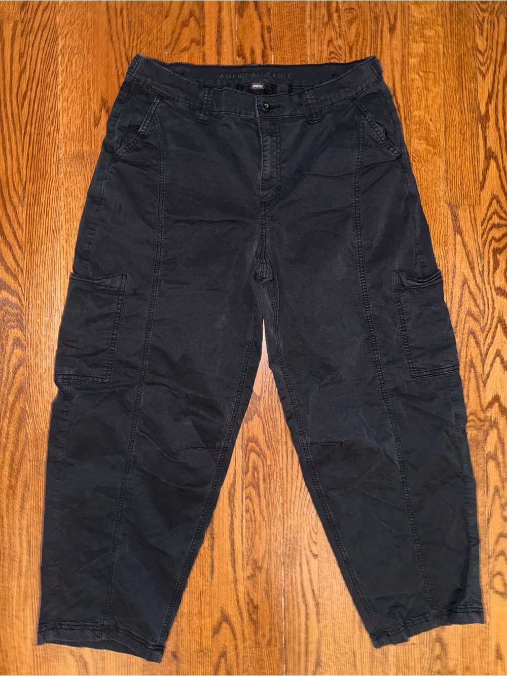American Eagle Outfitters Black Barrel Cargo Pants